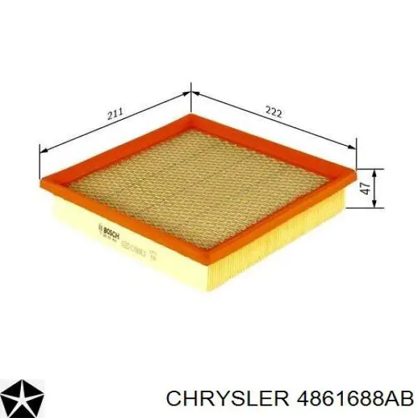Купить 4861688AB Chrysler Автомобильный фильтр воздуха
