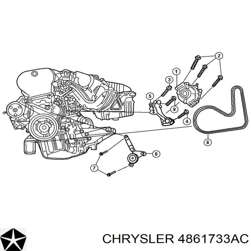 4861733AC Chrysler ремень генератора