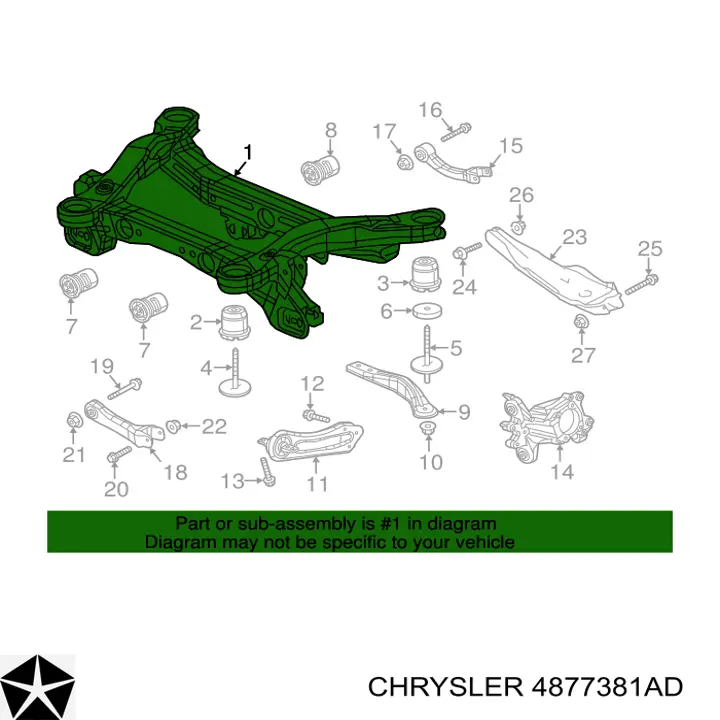 Балка задней подвески поперечная Chrysler 4877381AD цена, от 58.21 USD