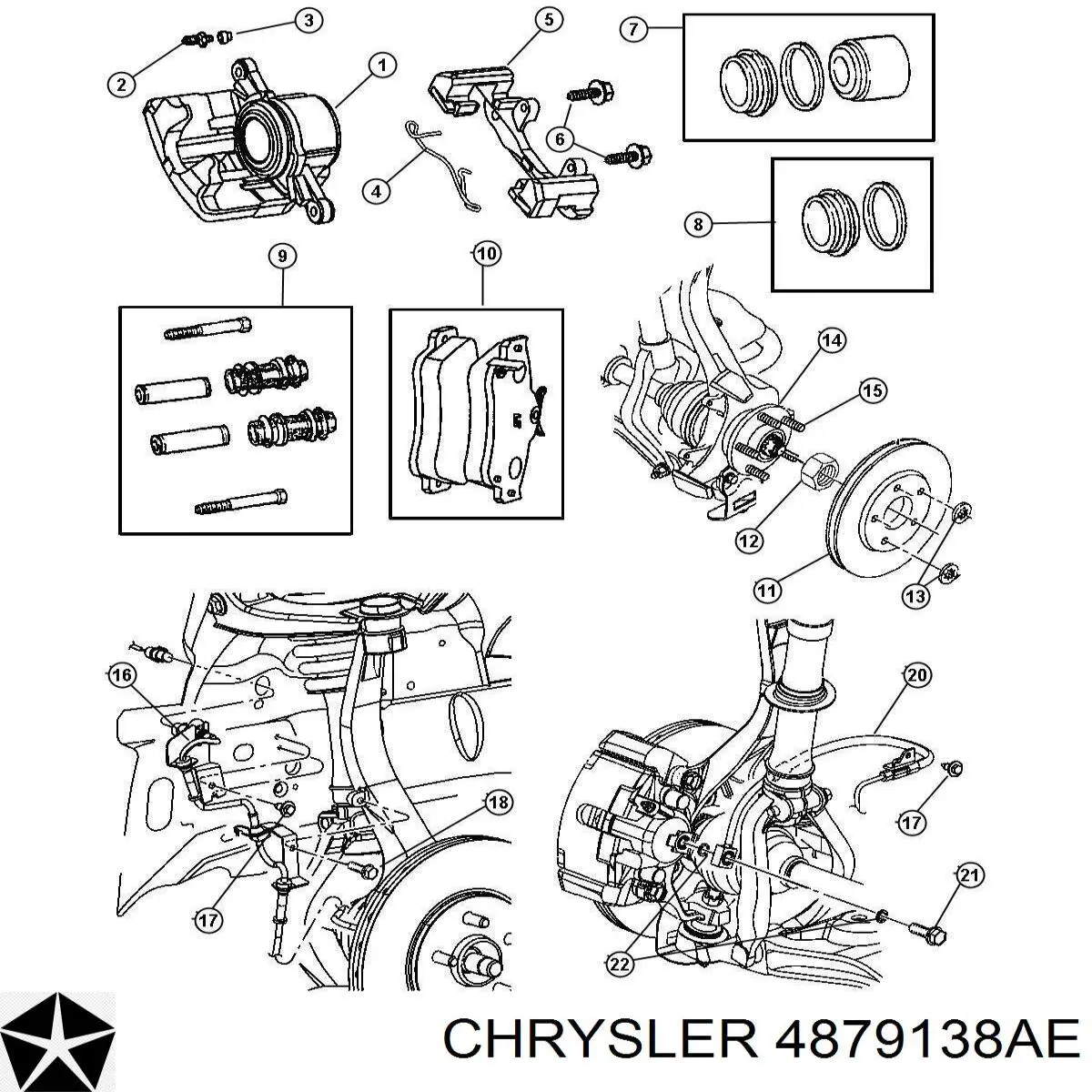 Передние тормозные диски 4879138AE Chrysler