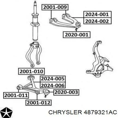 Купить 4879321AC Chrysler Верхняя шаровая опора