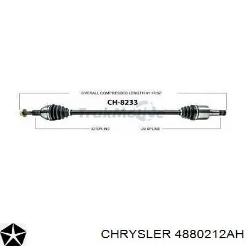 Привод передний правый Chrysler 4880212AH цена, от 126.24 USD