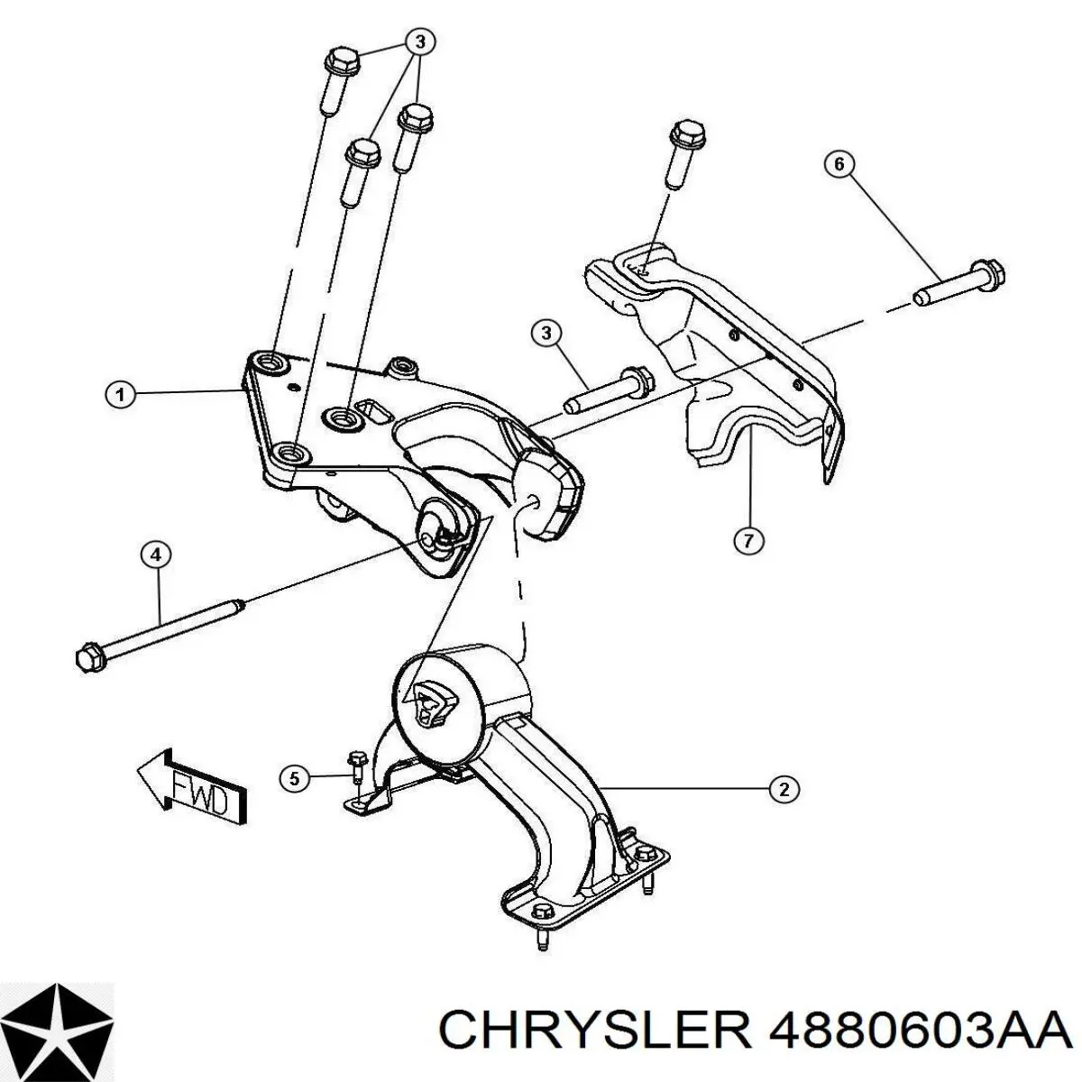 Купить 04880604AA Chrysler Гидроопора двигателя задняя