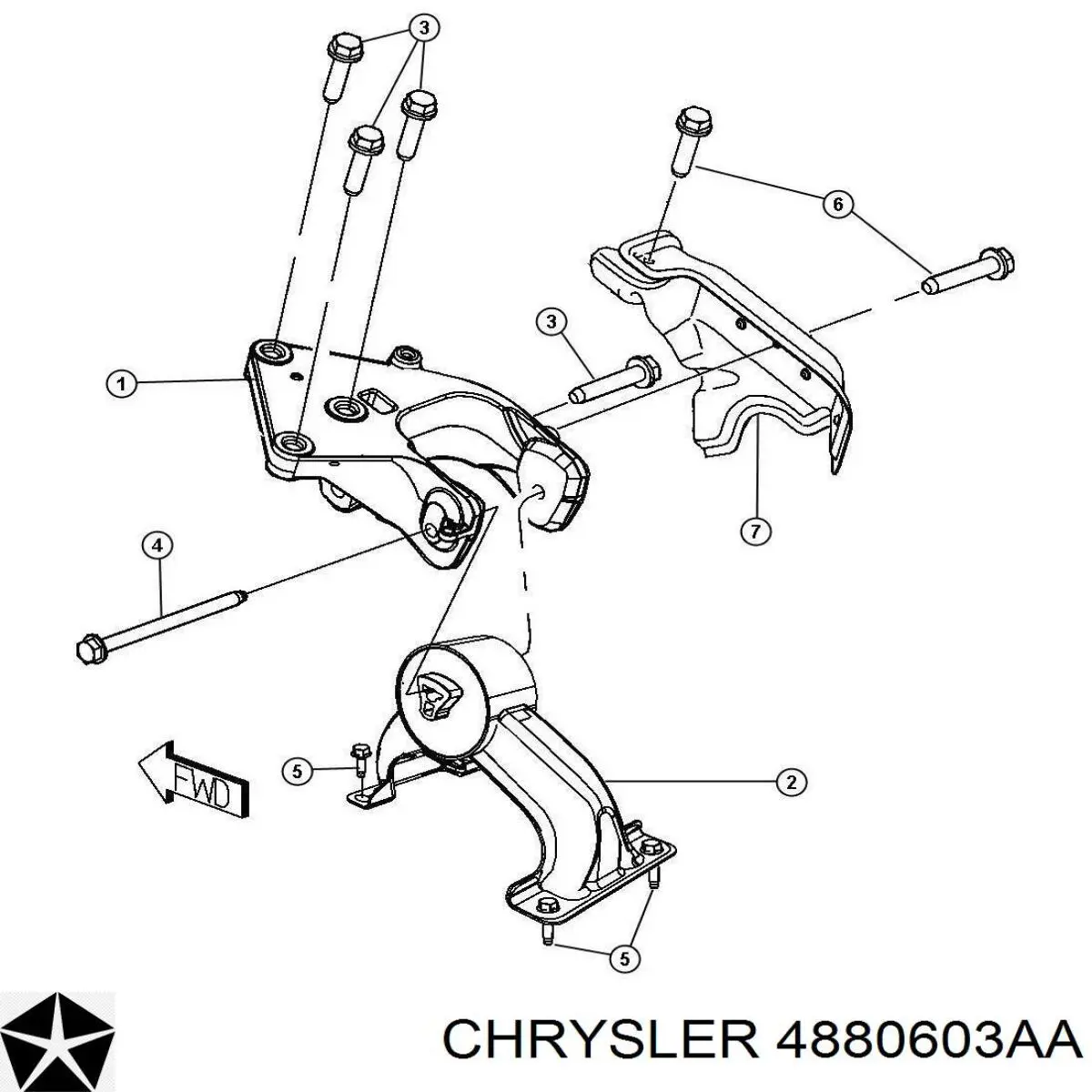 Задняя опора двигателя Chrysler 4880603AA цена, от 47.42 USD