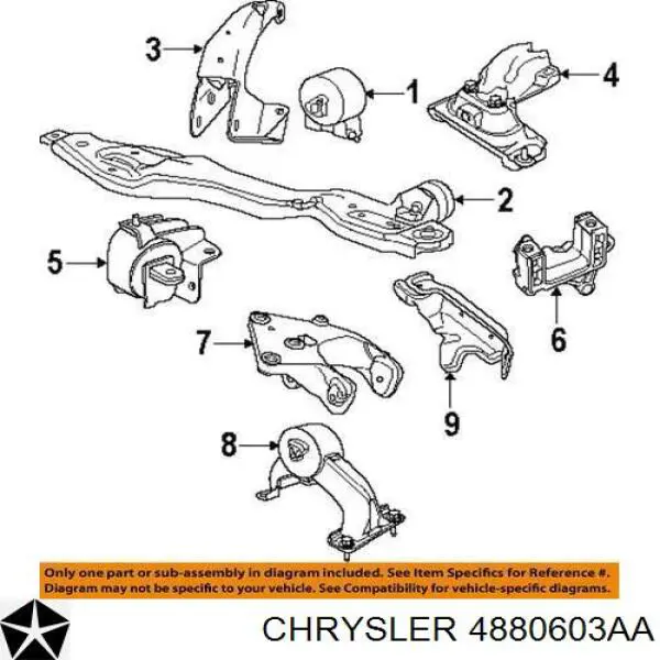 Купить 4880603AA Chrysler Гидроопора двигателя задняя