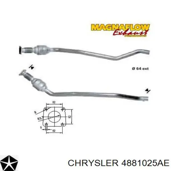 Каталитический нейтрализатор отработавших газов Chrysler 4881025AE цена, от 210.78 USD