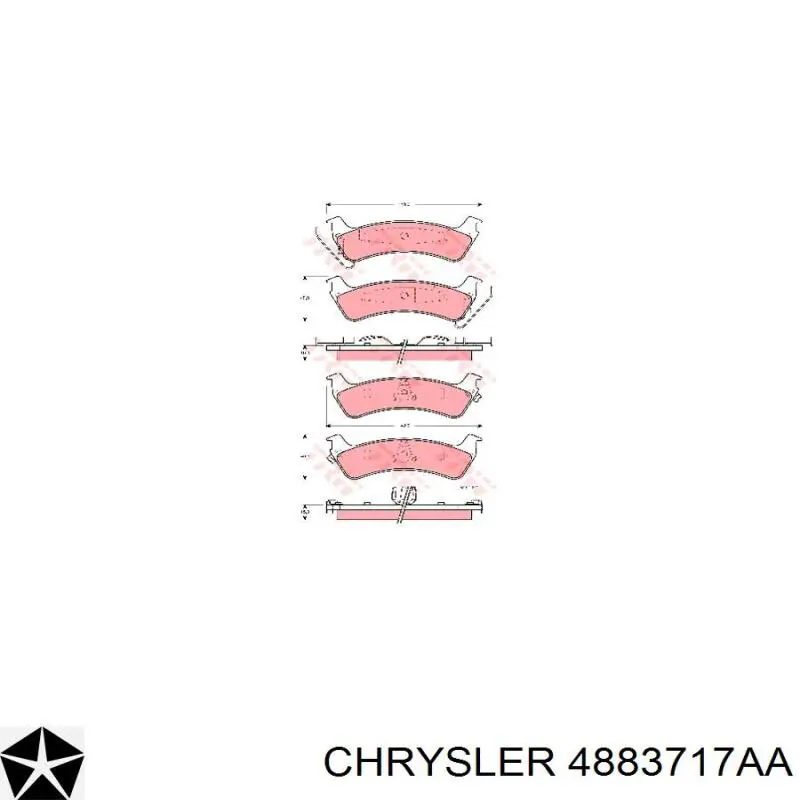 Задние тормозные колодки 4883717AA Chrysler