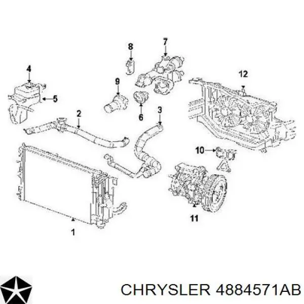4884571AB Chrysler крышка термостата