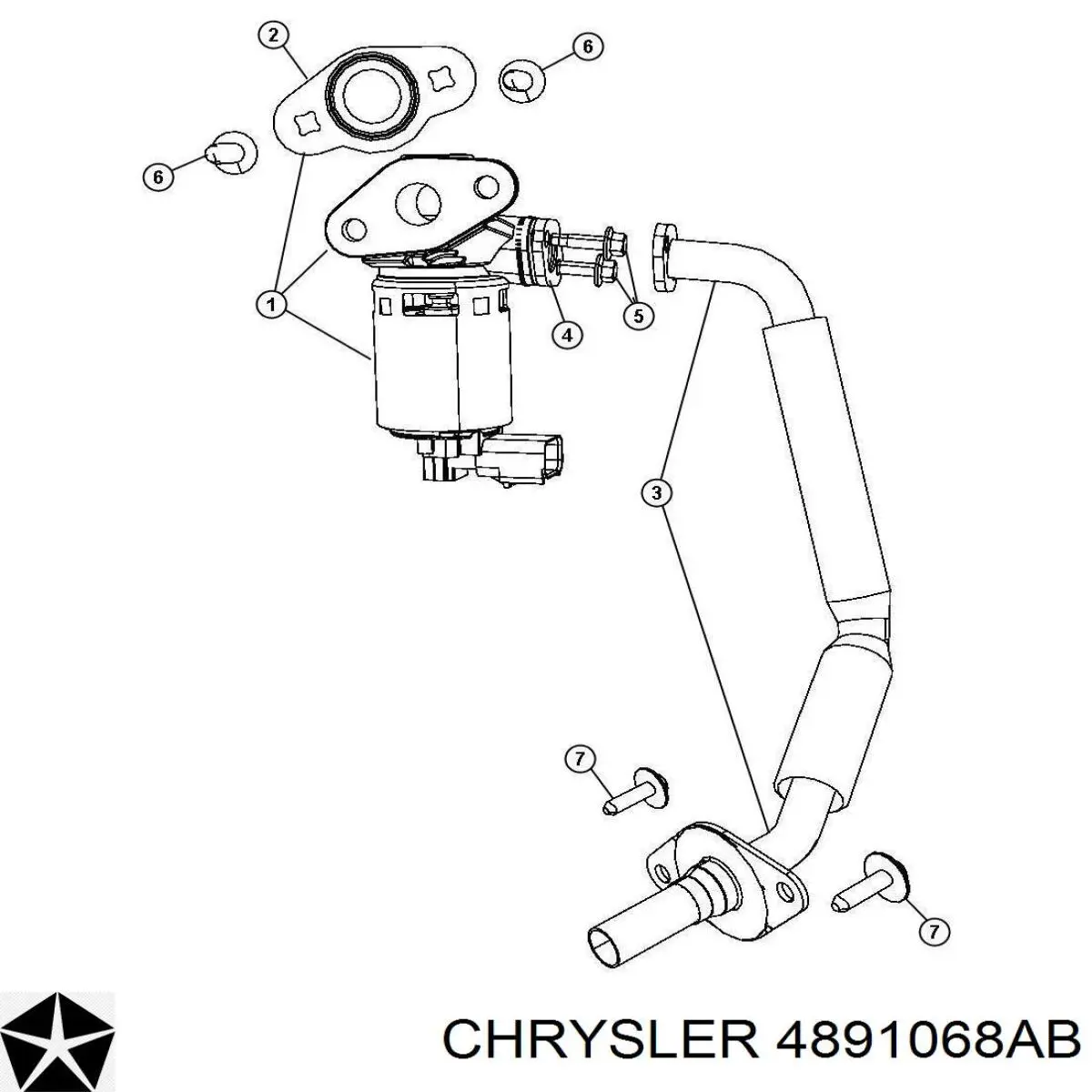 Купить 4663247AB Chrysler Прокладка EGR-клапана рециркуляции