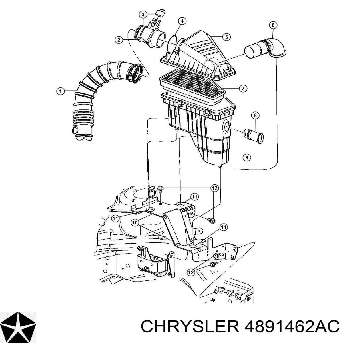 Воздушный фильтр 4891462AC Chrysler