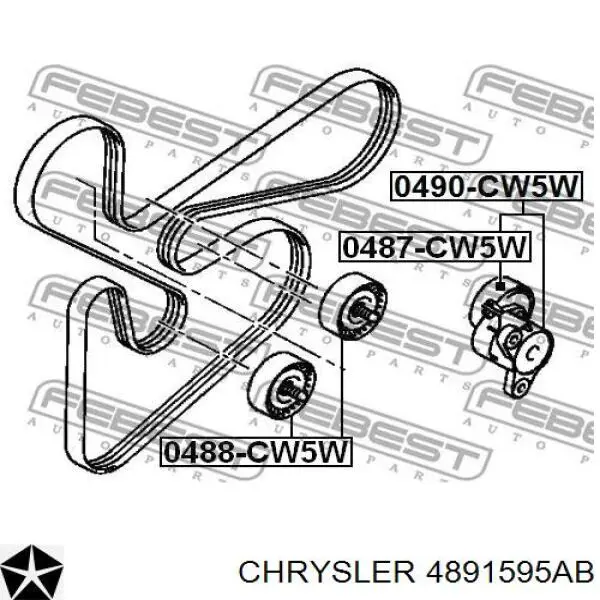 Натяжная планка поликлинового ремня Chrysler 4891595AB