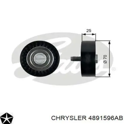 Паразитный ролик приводного ремня Chrysler 4891596AB цена, от 13.50 USD