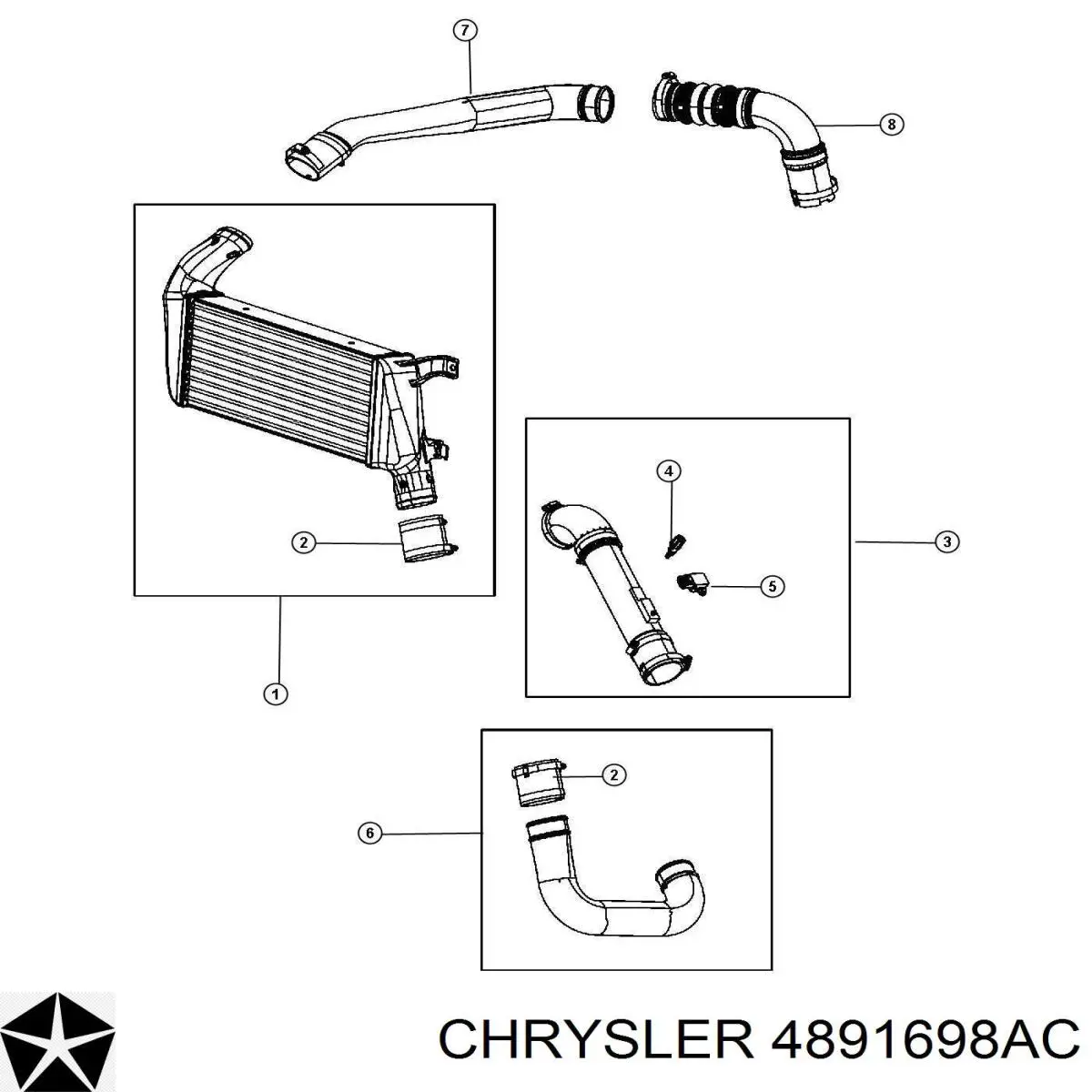 Купить 4891698AC Chrysler Патрубок интеркулера
