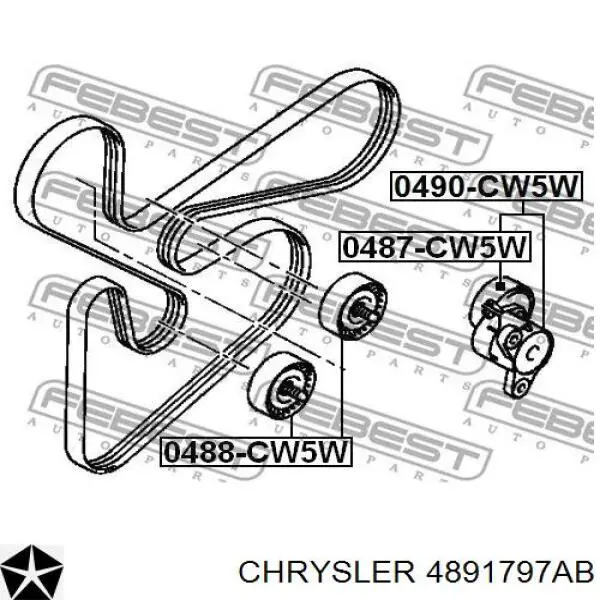 Ролик паразитный Chrysler 4891797AB