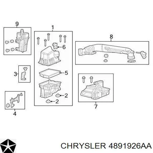 Элемент воздушного фильтра Chrysler 4891926AA цена, от 7.69 USD