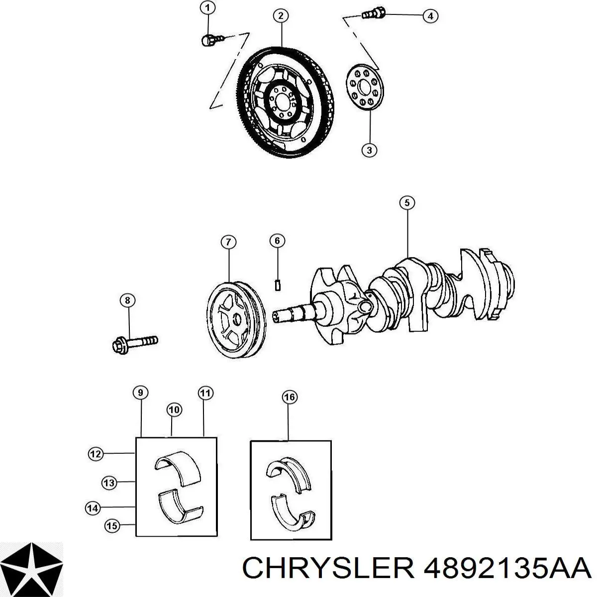 K04892135AA Fiat/Alfa/Lancia Шкив коленчатого вала