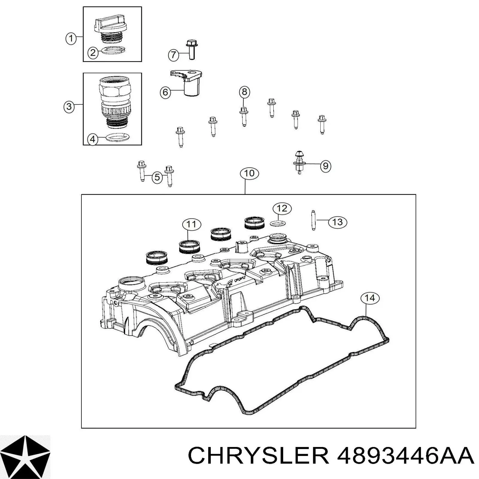 4893446AA Chrysler vedante de bomba de óleo