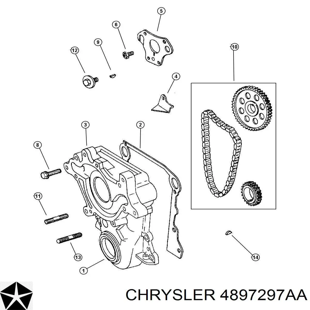 4741908 Chrysler сальник коленвала двигателя передний
