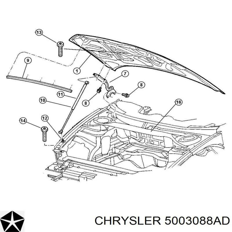 Капот на Chrysler Concorde LIMITED (Крайслер Конкорд)