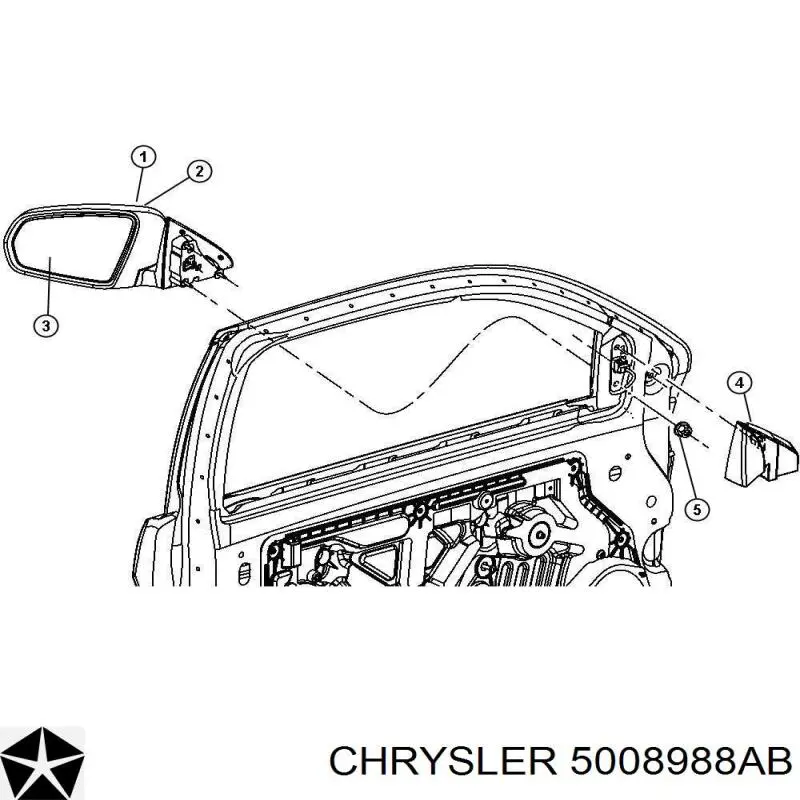 5008988AB Chrysler Зеркало заднего вида правое