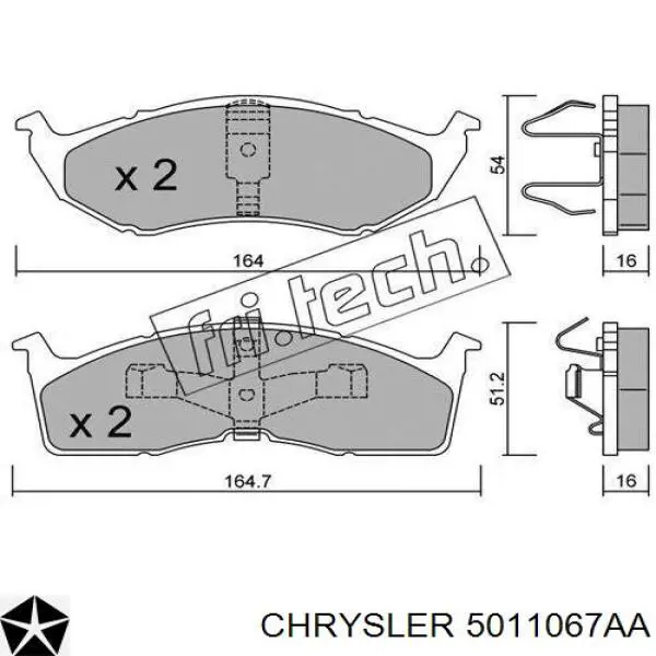 Купить 5011067AA Chrysler Колодки тормозные