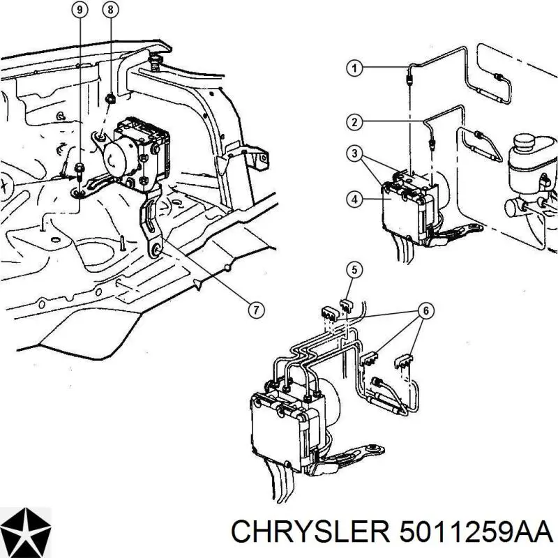 Блок управления АБС (ABS) гидравлический 05011259AA Chrysler