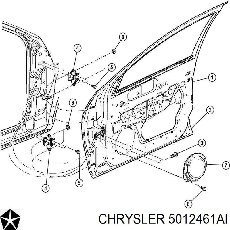 Передняя левая дверь Крайслер Неон 2 (Chrysler Neon)