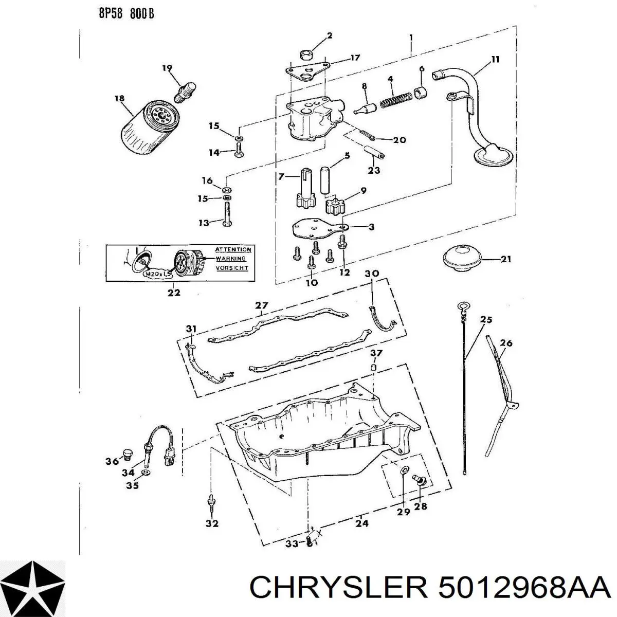 5012968aa Chrysler масляный фильтр