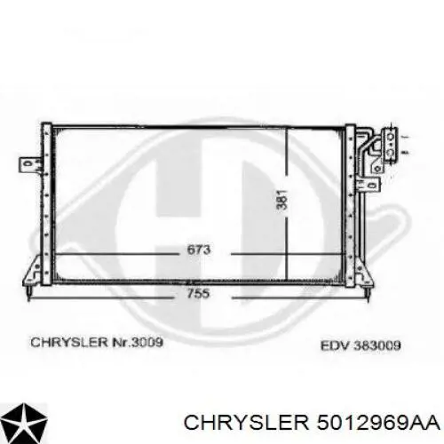 5012969AA Chrysler радиатор кондиционера