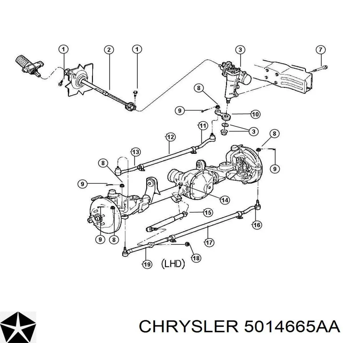 05014665AA Chrysler ремкомплект рулевой рейки (механизма, (ком-кт уплотнений))