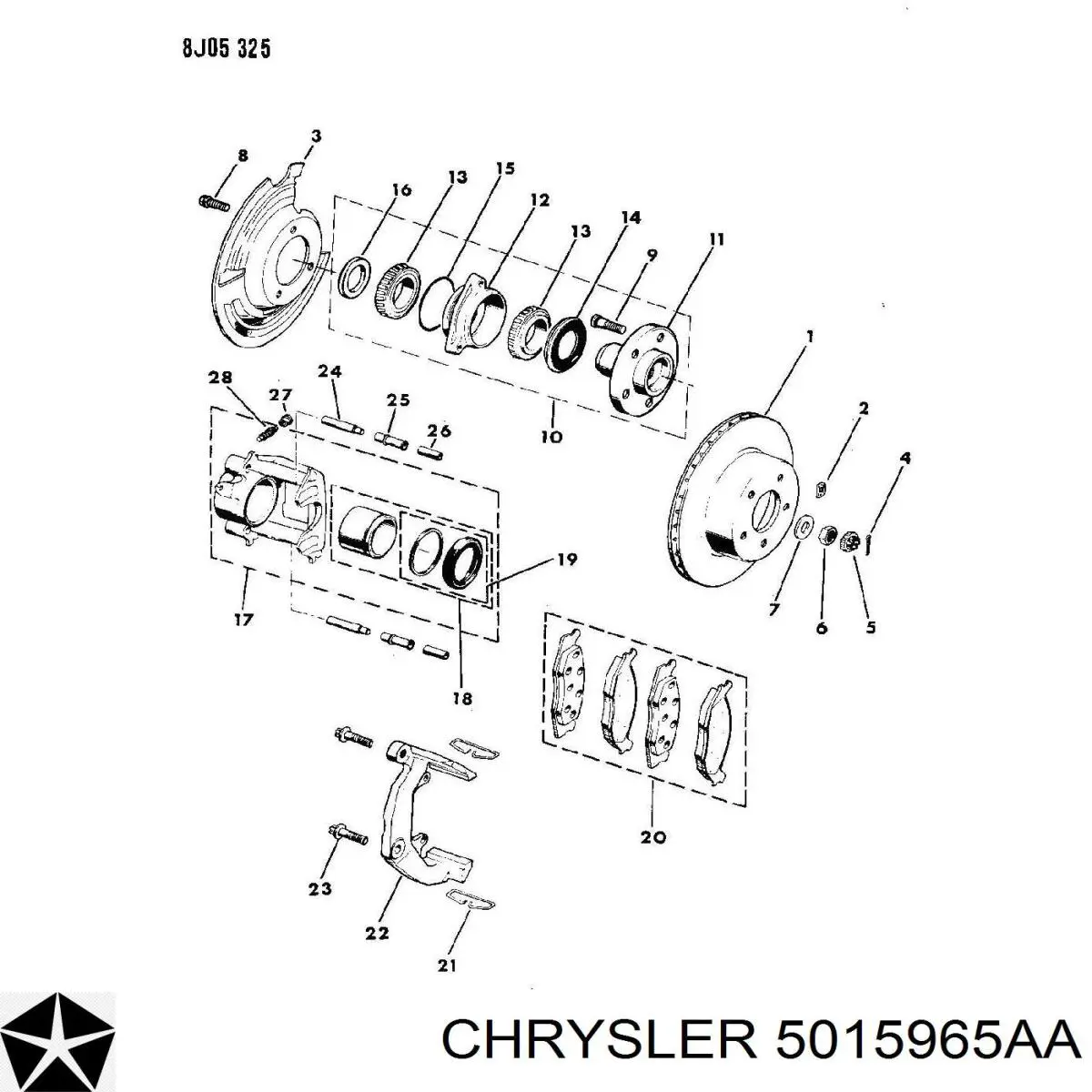 5015965AA Chrysler диск тормозной передний