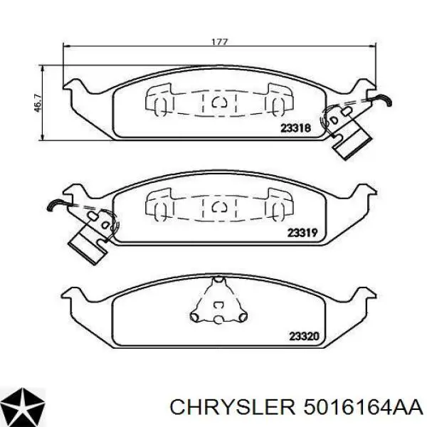 Купить 5016164AA Chrysler Колодки тормозные