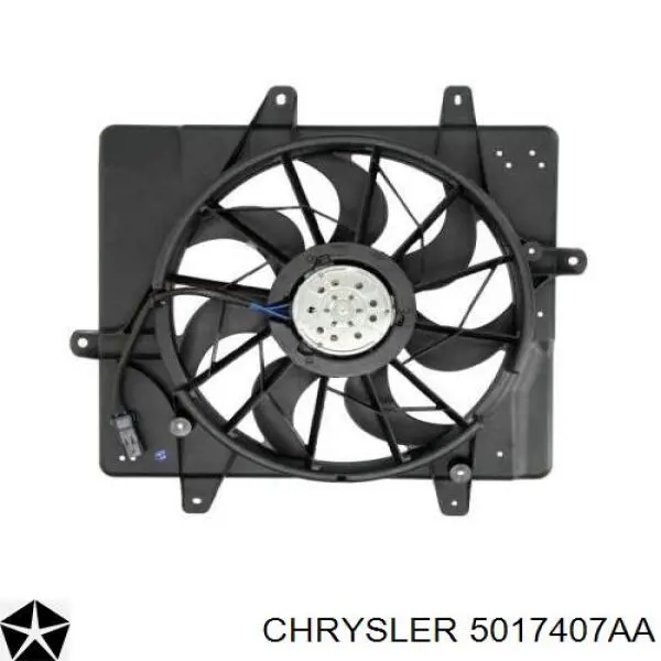 Купить 5017407AA Chrysler Диффузор вентилятора в сборе с мотором и крыльчаткой