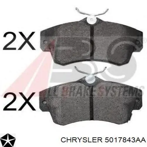 5017843AA Chrysler Колодки передние