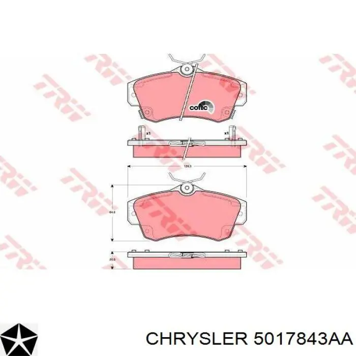 Купить 5017843AA Chrysler Колодки тормозные