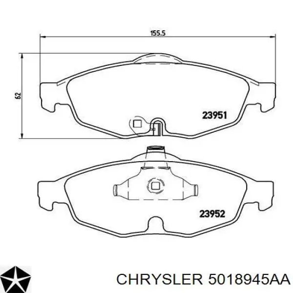 Передние тормозные колодки 5018945AA Chrysler