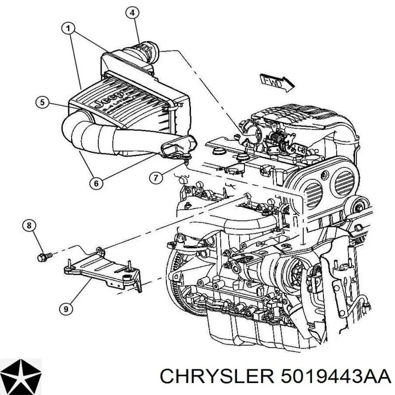 5019443AA Chrysler Воздушный фильтр двигателя