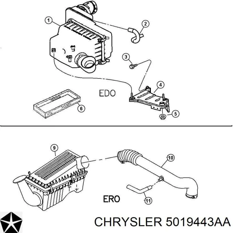 Воздушный фильтр 5019443AA Chrysler