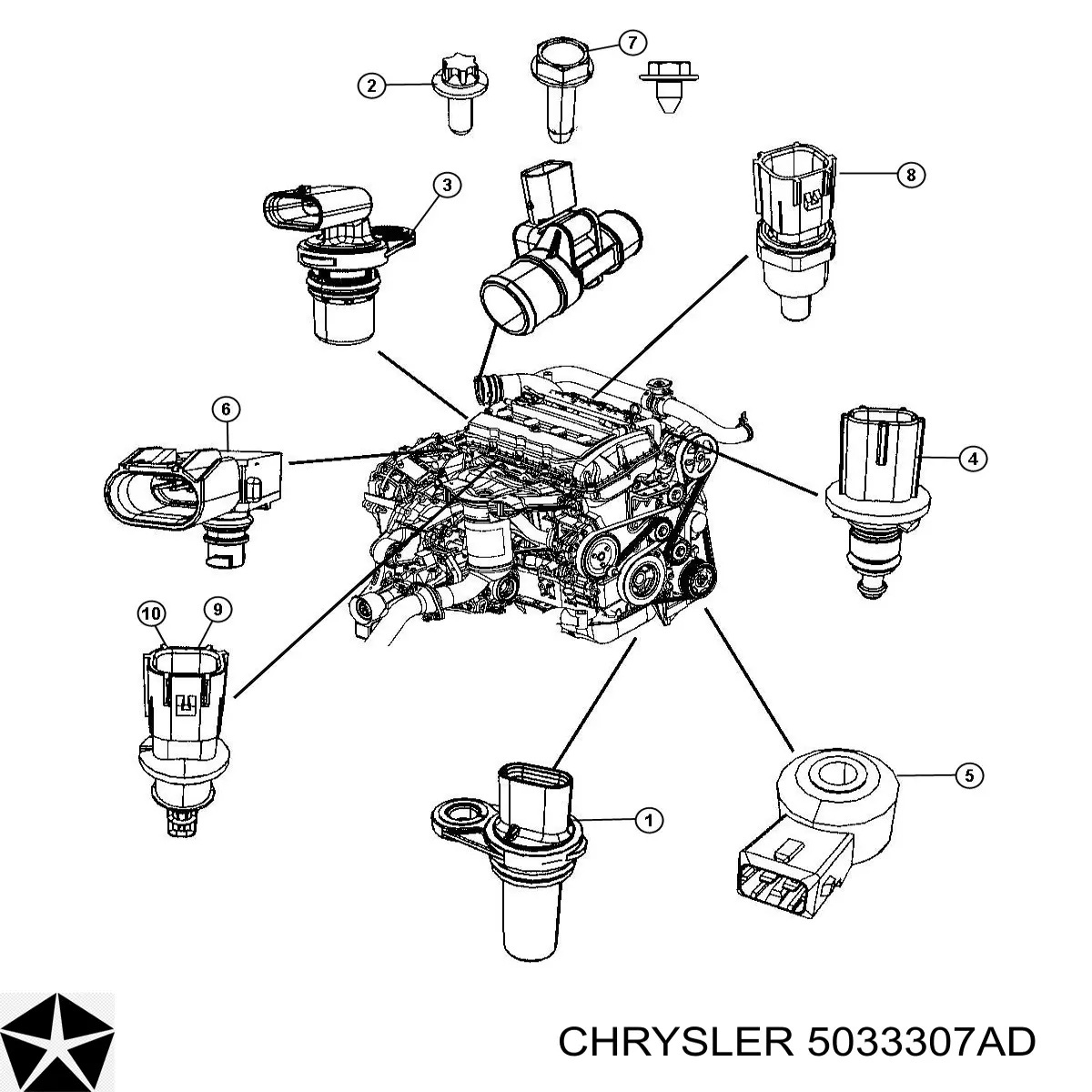 5033307AD Chrysler sensor de posição (de revoluções de cambota)