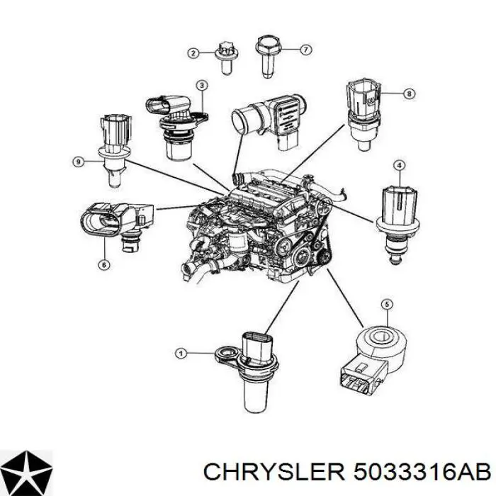 Купить 5033316AB Chrysler Датчик детонации