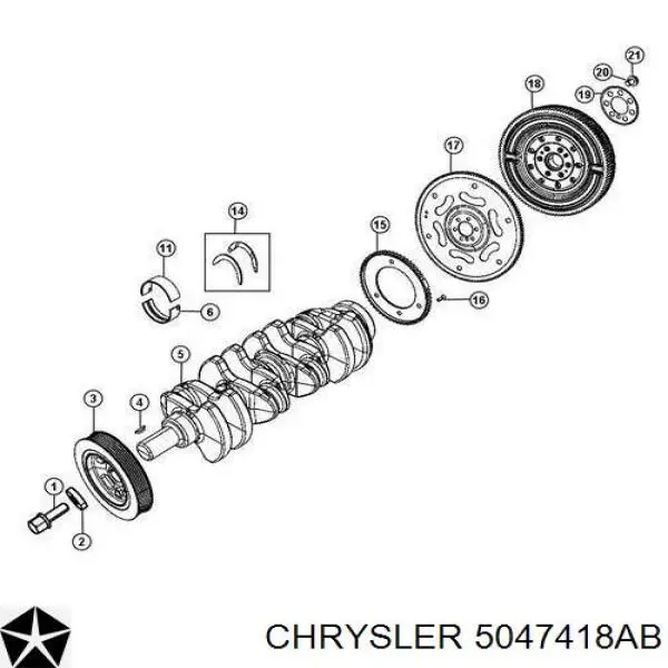 5047418AB Chrysler polia de cambota