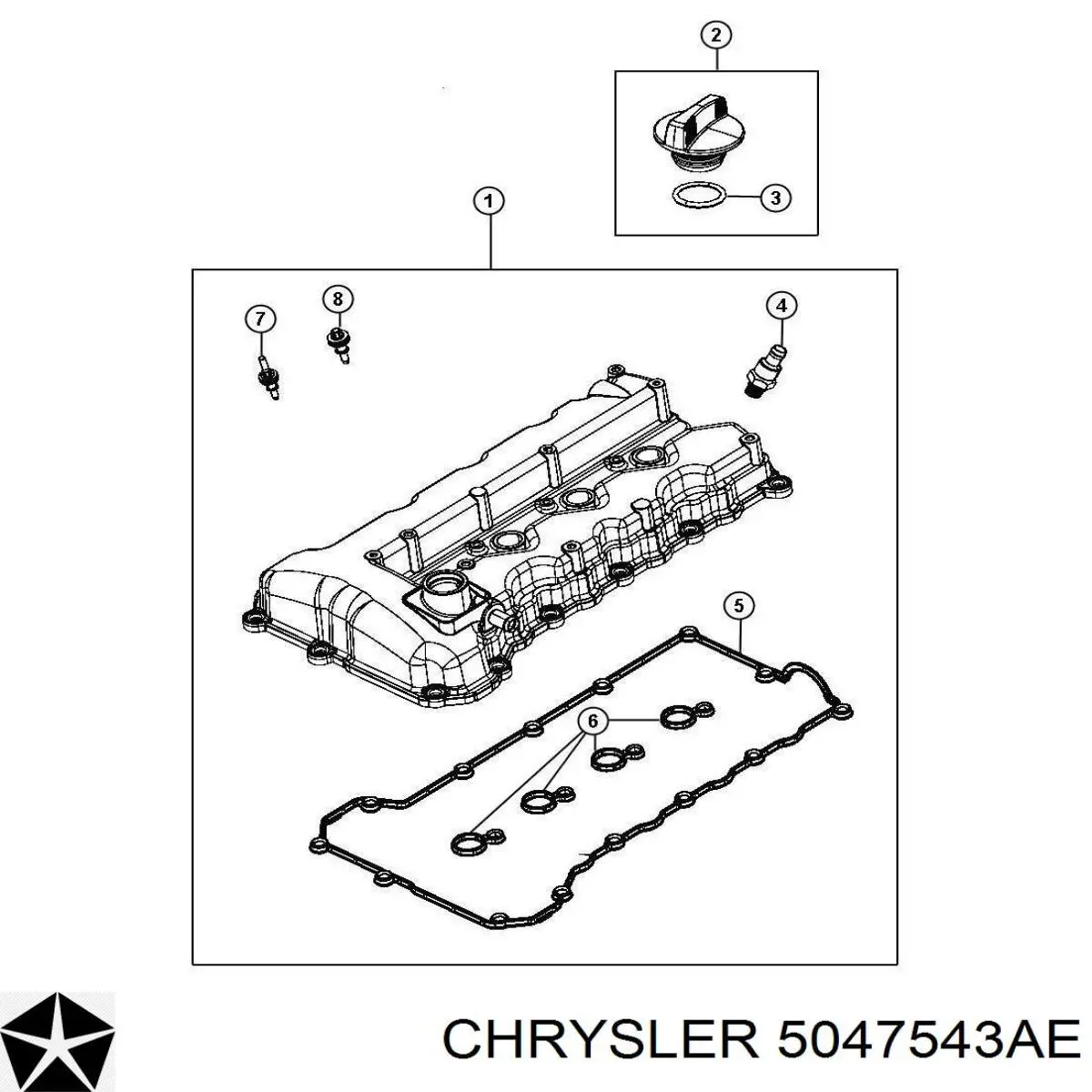 Крышка клапанная Chrysler 5047543AE цена, от 42.72 USD