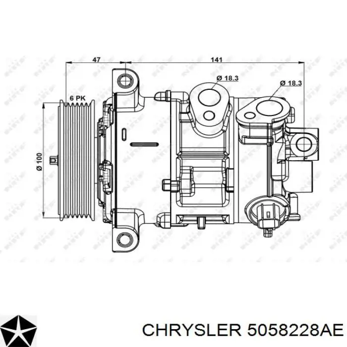 Купить 5058228AE Chrysler Компрессор климатической установки