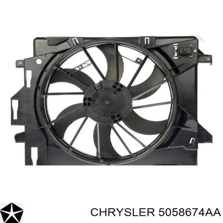 Купить 05058674AD Chrysler Электровентилятор охлаждения в сборе (мотор+крыльчатка)