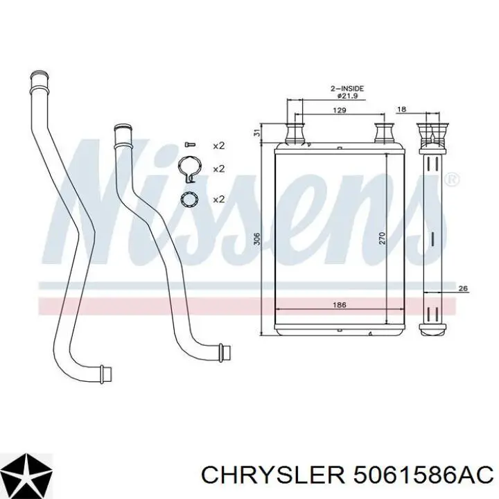 Радиатор печки 5061586AC Chrysler