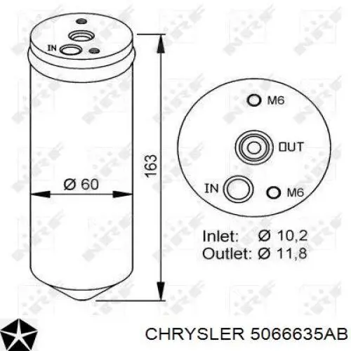 Купить 5066635AB Chrysler Осушитель кондиционера
