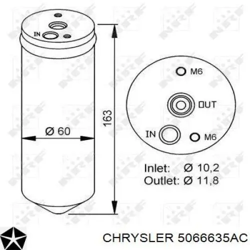 Осушитель кондиционера 5066635AC Chrysler