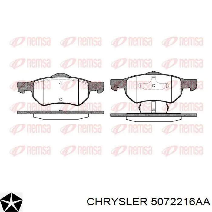 Передние тормозные колодки 5072216AA Chrysler