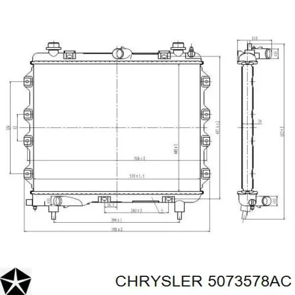 5073578AC Chrysler radiador de esfriamento de motor