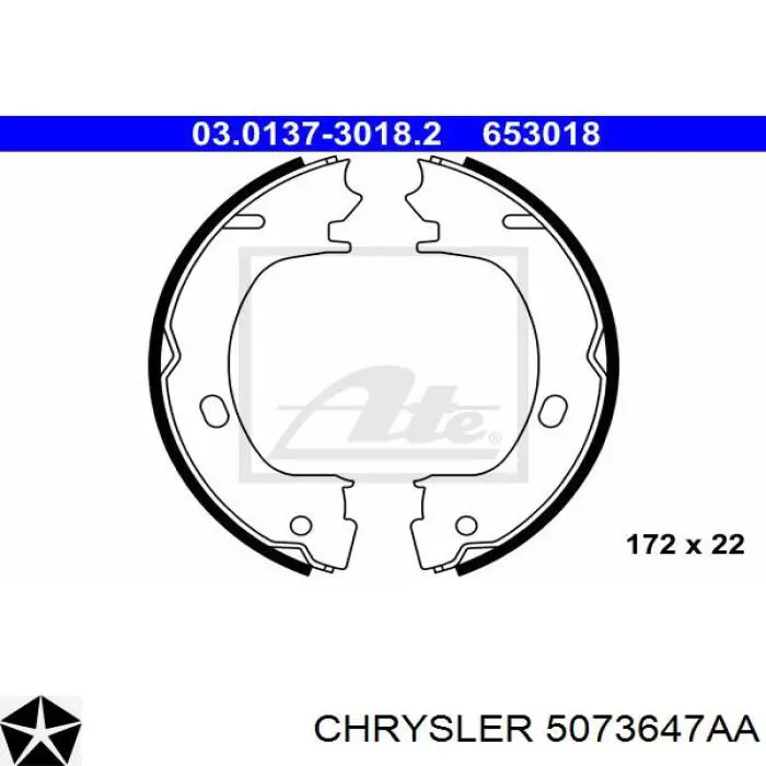 5073647AA Chrysler колодки ручника (стояночного тормоза)
